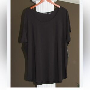 Tahiri Black Round Neck Tee